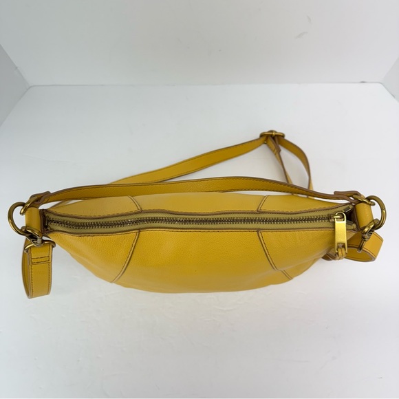 Fossil Ochre Yellow Leather Skylar Handbag Crossbody Bag - Picture 4 of 13
